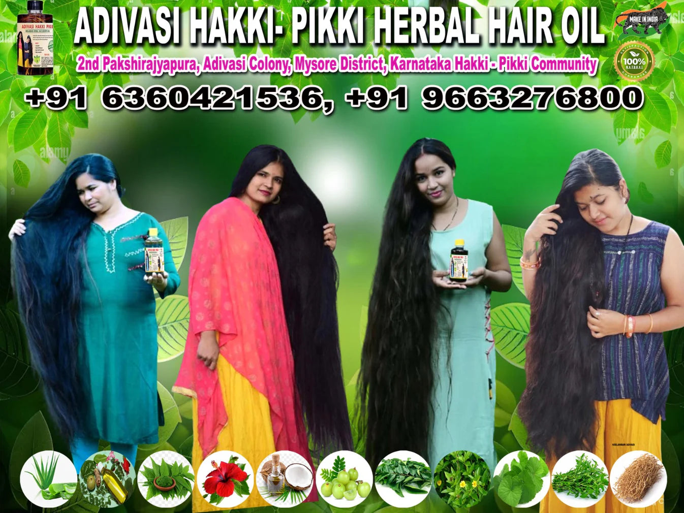 Original Mysore Karnataka ADIVASI HAKKI PIKKI HAIR Oil